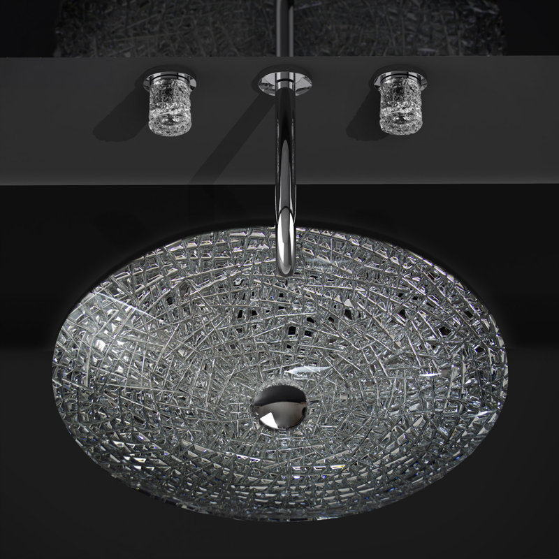 Diamante 20.8'' L Bathroom Sink, Silver