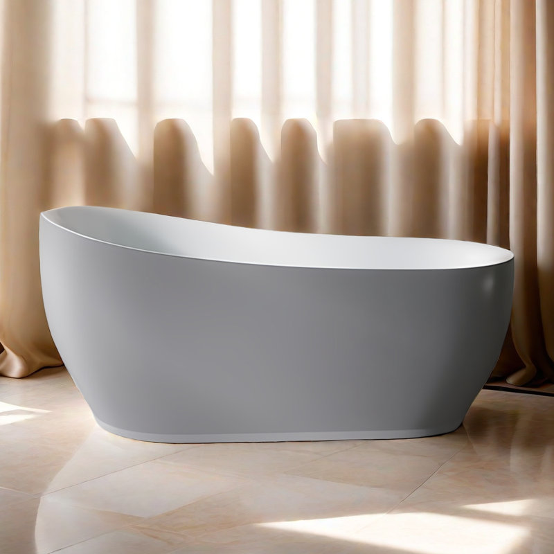 66.93'' W 29.53'' H Tub & Shower Kit, Gray
