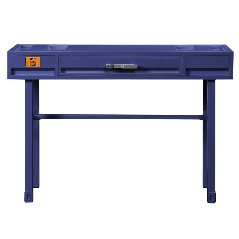 Bureau de travail rectangulaire bleu avec rangement sécuritaire et espace de travail pratique 1 tiroir