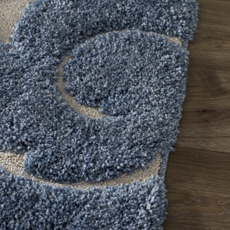 Amza Area Rug, Runner 2'3" x 7', Light Blue/Cream