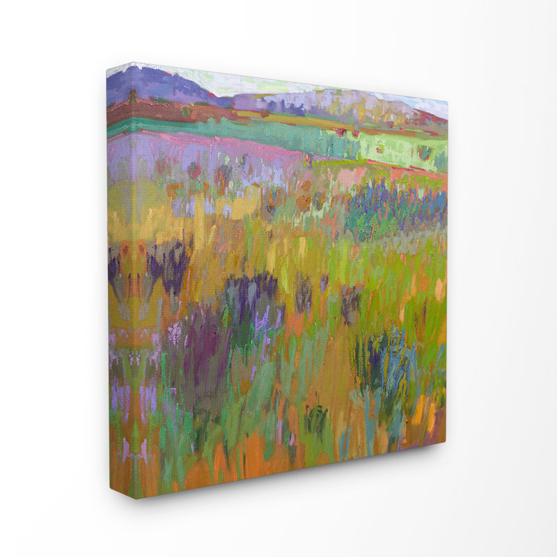 «Pastel Painterly Fields and Flowers Landscape», impression, H 17 po x l 17 po x P 1,5 po, Toile tendue