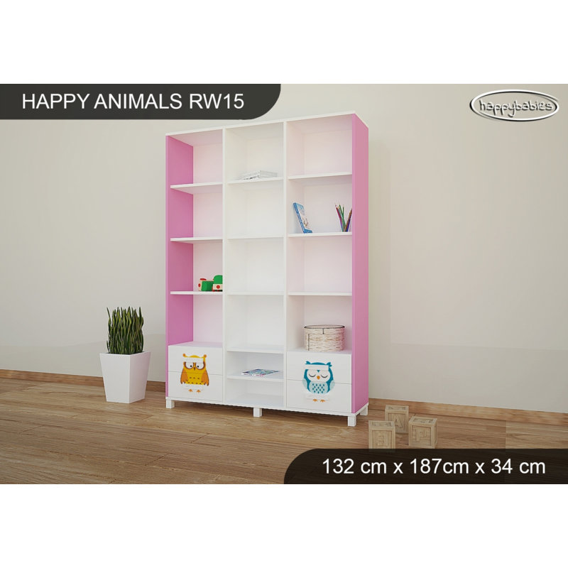 187cm H X 132cm W Kids Bookcase, Pink