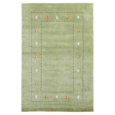 Kashkuli Gabbeh Olive Rug 3'9" x 5'8"
