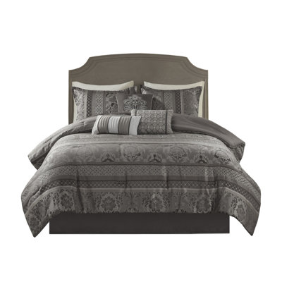 7 Piece Jacquard Comforter Set, Queen Bedding Sets, Queen Comforter, Queen Bedding