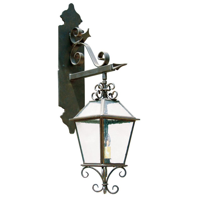 Palermo 2 - Light Outdoor Wall Lantern, Rustic Iron, Clear Acrylic