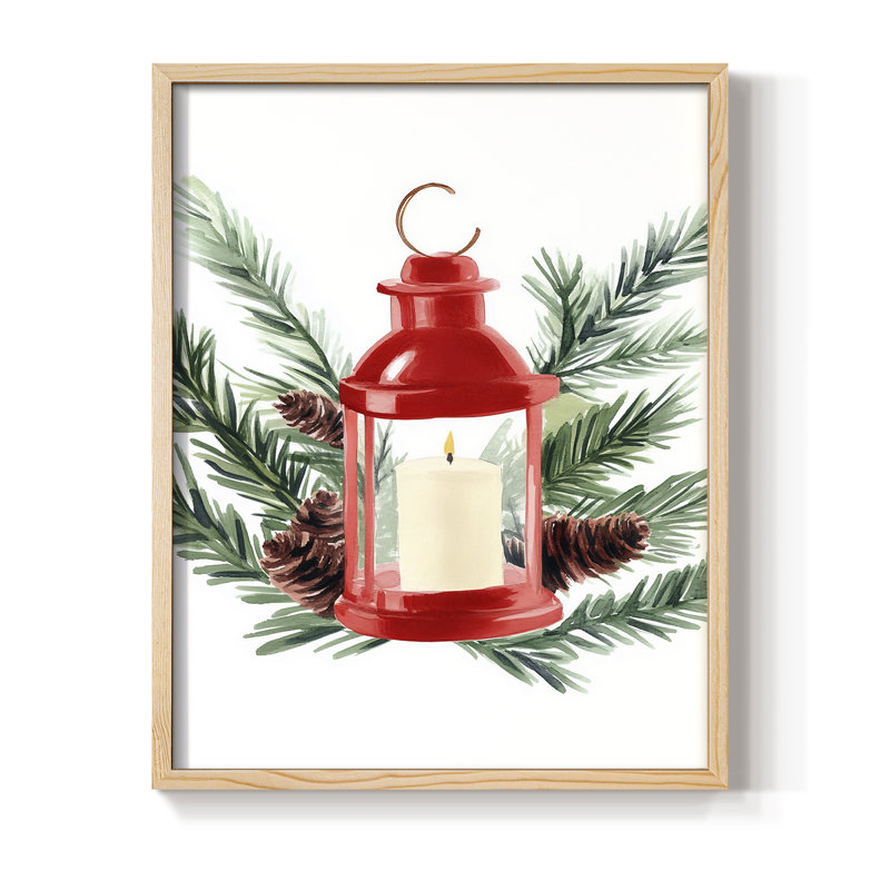 «Christmas Holiday Art» CECL XXVI, reproduction d'art encadrée - bois massif, Naturel, H 11 po x l 9 po
