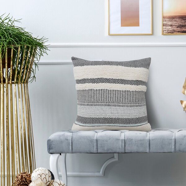 Intersect White Boucle Modern Throw Pillow with Feather-Down Insert 20 +  Reviews | CB2
