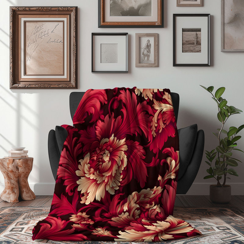 Motif rouge - couverture 1 pièce, L 60 po x l 50 po