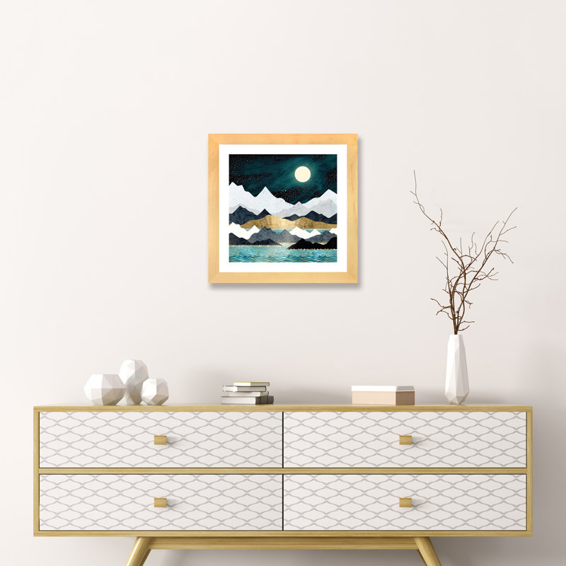 « ocean stars » par spacefrog designs-print, H 16 po x l 16 po x P 1 po, Papier avec cadre beige