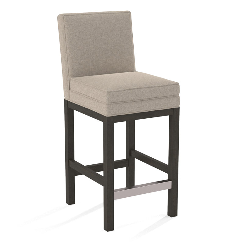 Tabouret de comptoir rembourré, Performance Crypton coquille d'œuf; 0884-93, Finition blanc givré