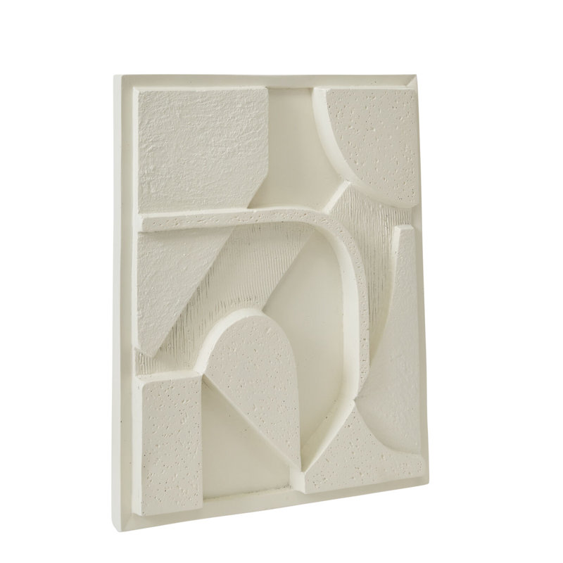 White Ceramic Oneiro Wall Art with Carved Relief