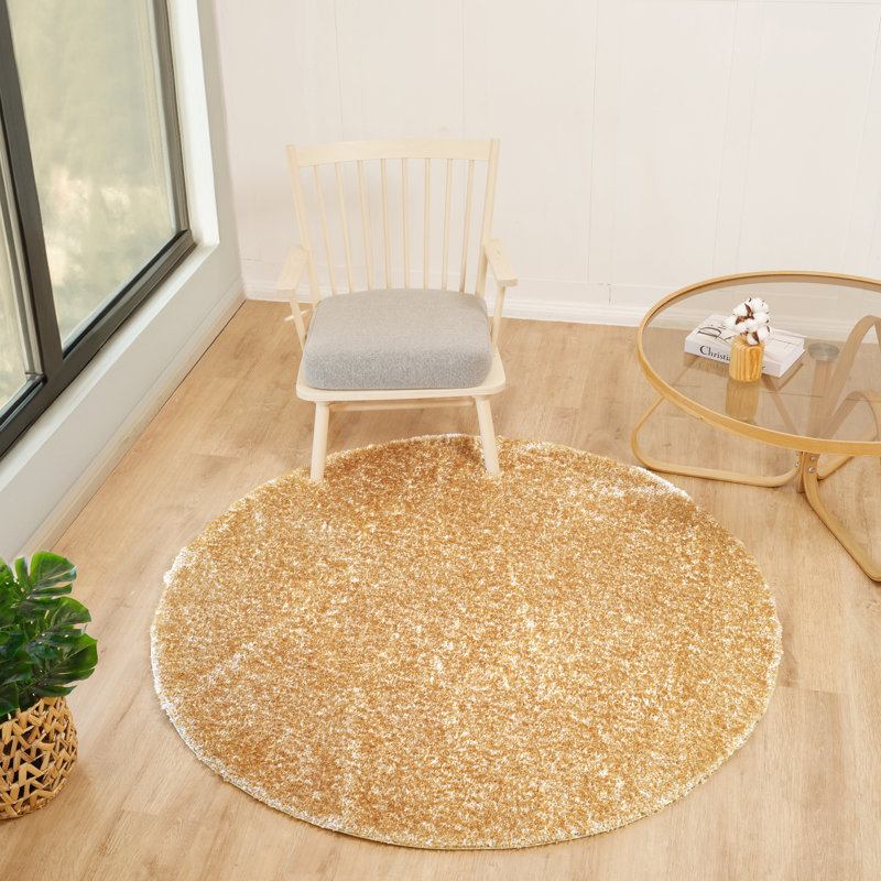 Ridout Power Loom Rug, Chinese Yellow, Round 160 cm, Polyester