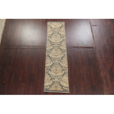 Karissia One-of-a-Kind 2'6" X 9'7" Runner Wool Area Rug in Gray