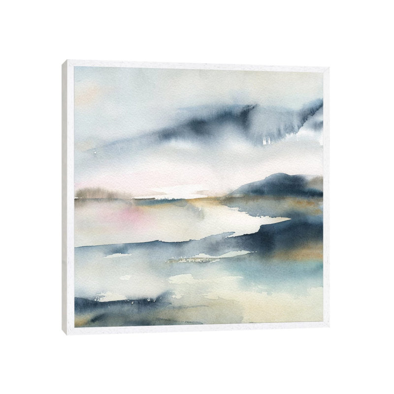 Sunwashed Horizon by Carol Robinson - Painting on Canvas, White Framed, 45.72 cm H x 45.72 cm W