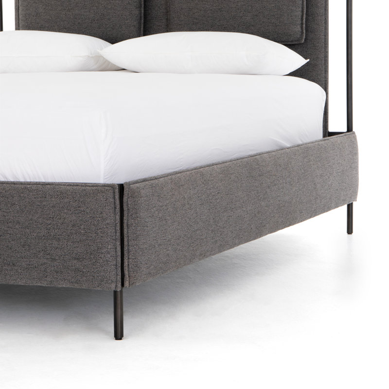 Leigh Upholstered Bed, Dark Gray, King