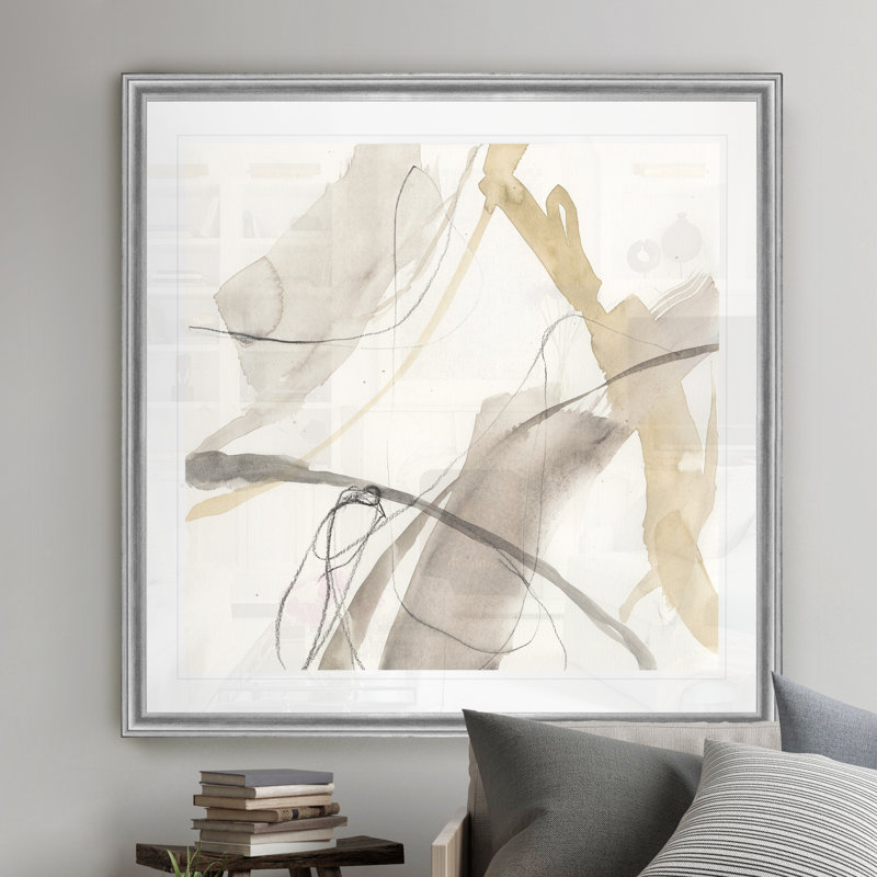 " Neutral Momentum II " Painting Print, Framed Print, 30" H x 30" W, Silver