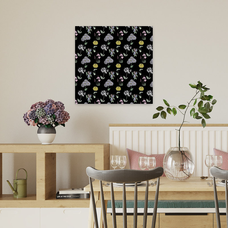 Art contemporain, art floral naturel, H 18 po x l 18 po