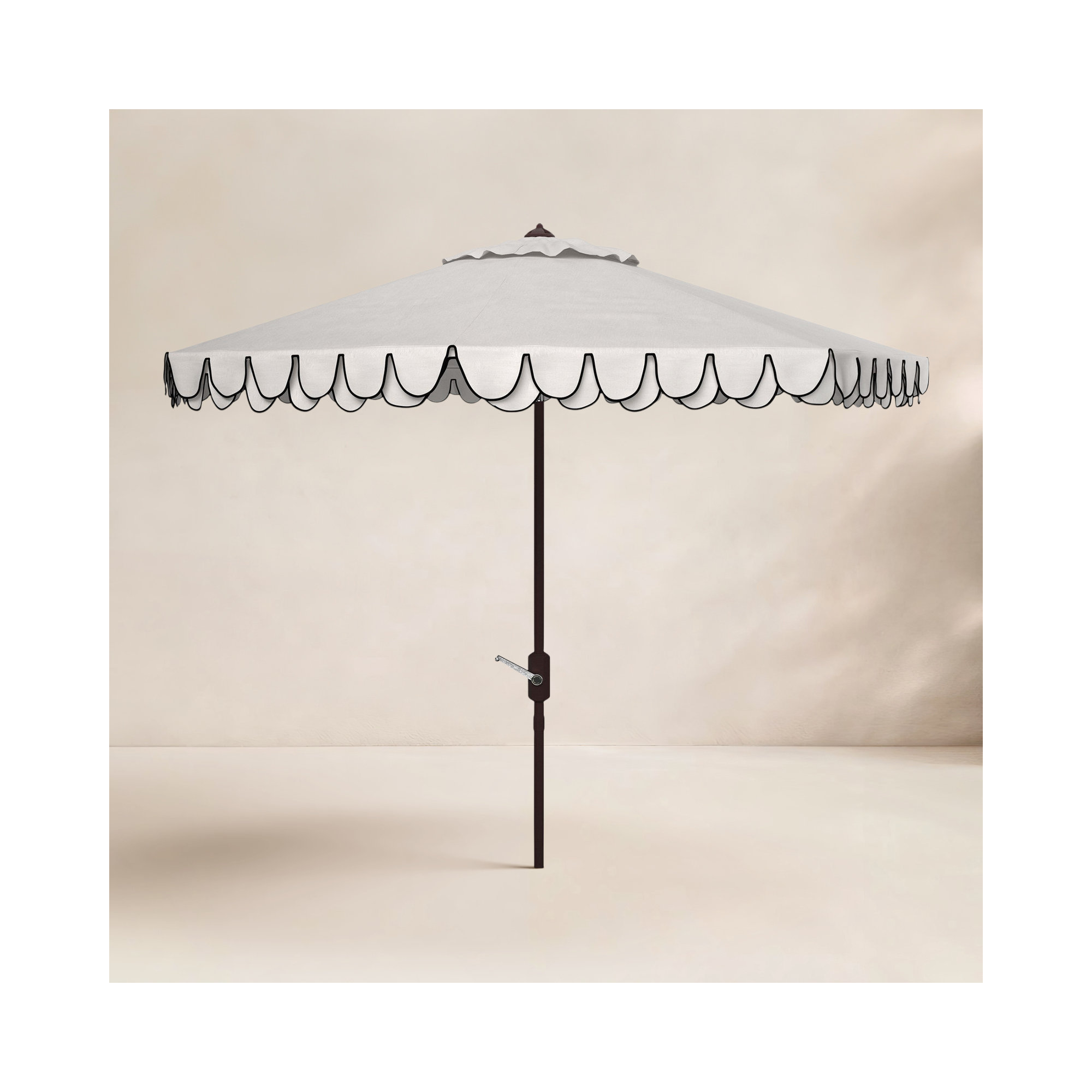 10' 10'' Beach Umbrella, Ivory/Black