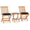 Latitude Run® 3 Piece Folding Patio Dining Set With Cushion Solid Teak Wood