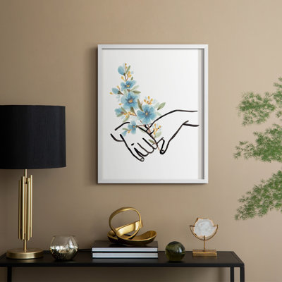 HandsAndFlowersI Framed Print - Solid Wood