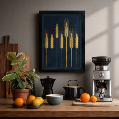 Golden Grain Botanical - Framed Print