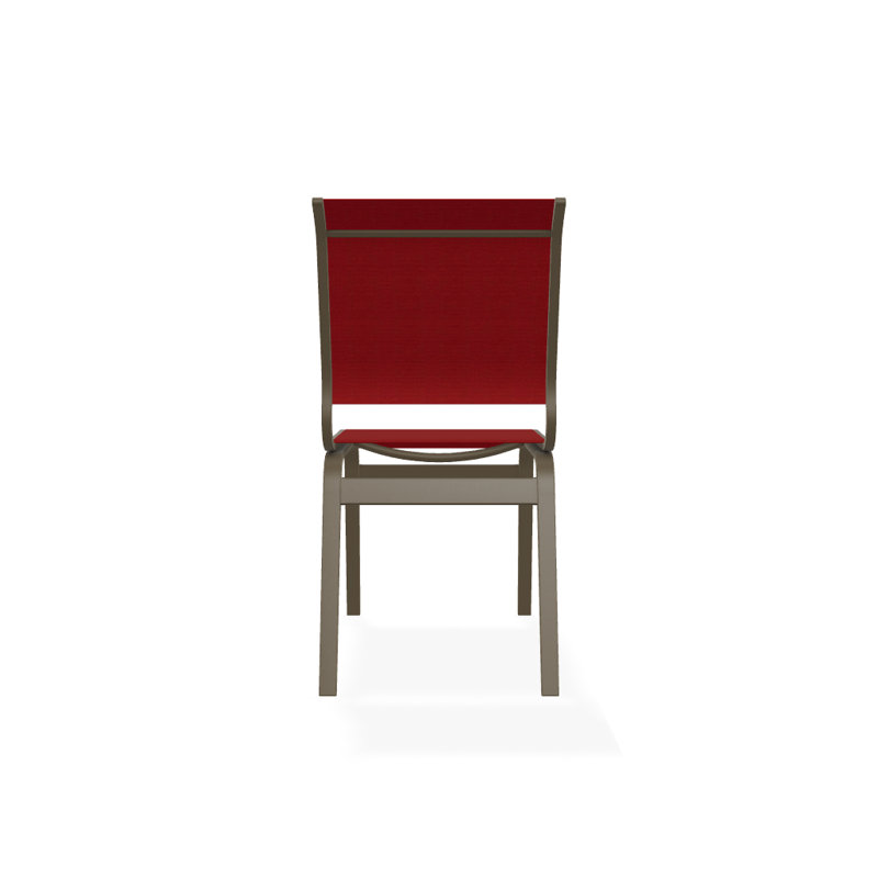 Chaise d'appoint de salle à manger Hiraku, Bois de plage texturé, Rouge 1D Sunbrella®
