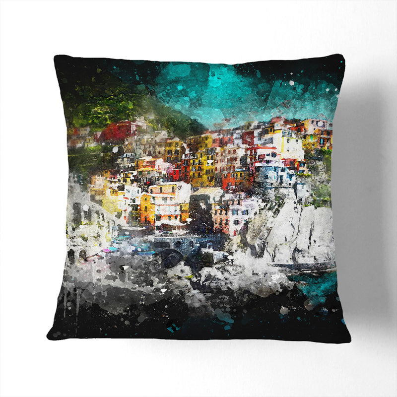 Square Cushion, 55cm H x 55cm W x 20cm D, Black