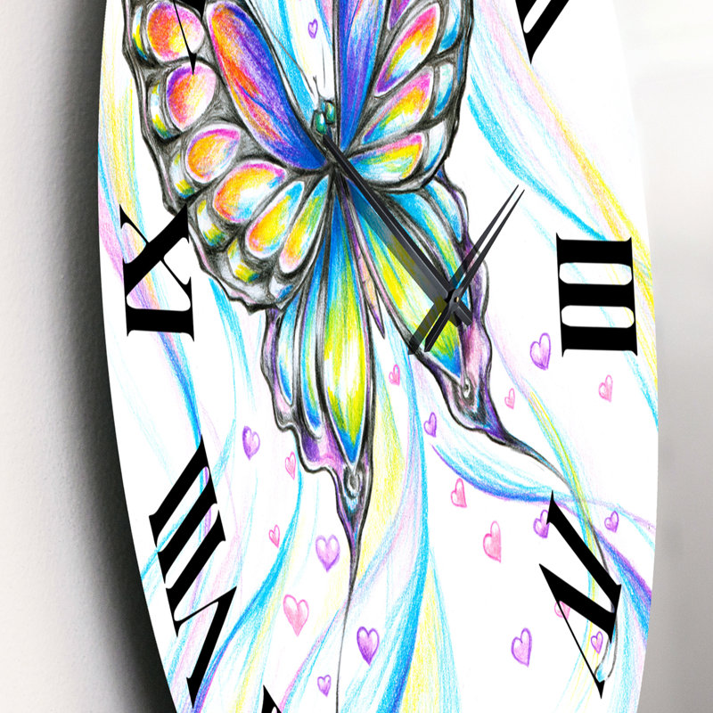 Iridiscent Butterfly - Horloge murale traditionnelle, Moyen