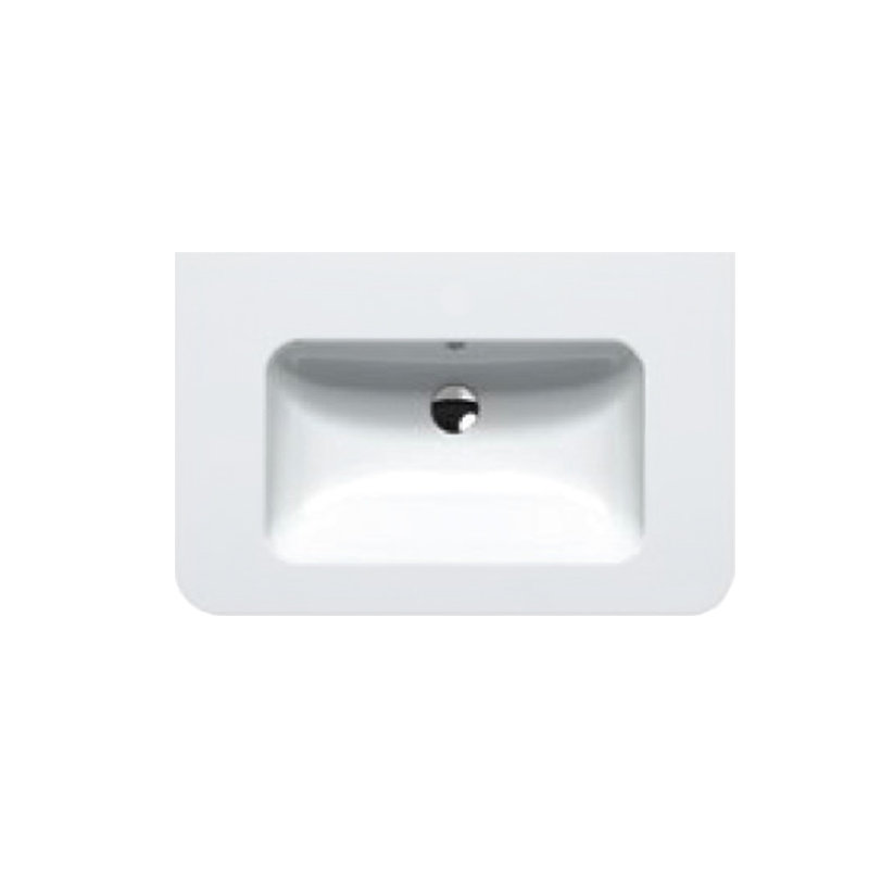 Catalano Green 20.47'' White Fireclay Rectangular Bathroom Sink with Overflow, 0-Hole