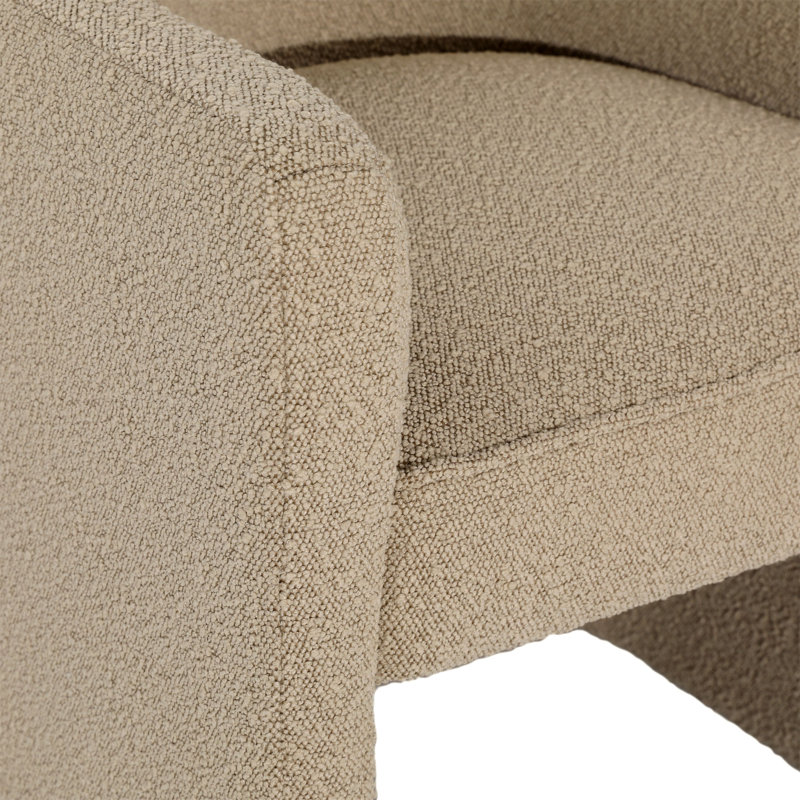 Thora Beige Boucle Upholstered Pine Dining Chair