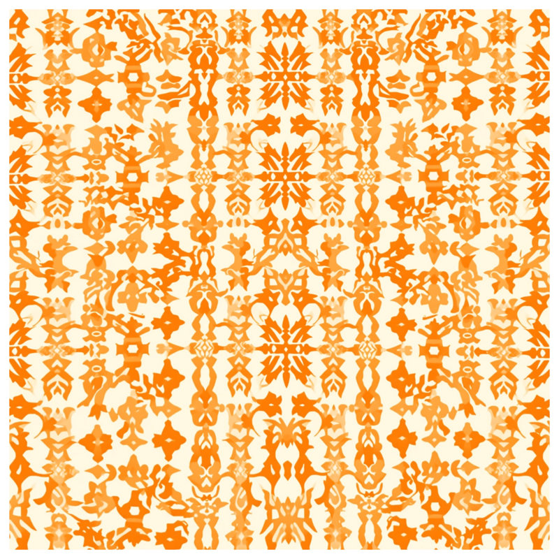Housses de couette orange à motif damassé, Grand lit