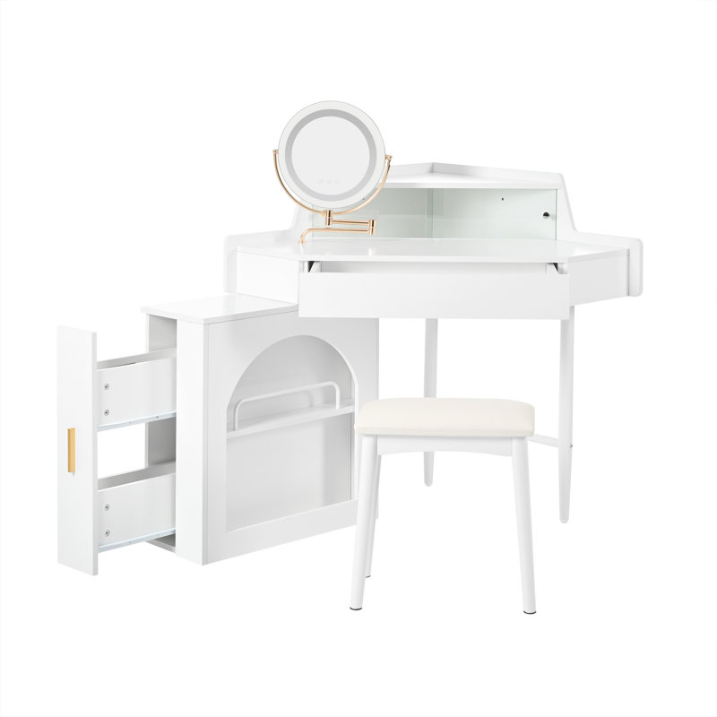 Meuble-lavabo de coin avec miroir et lumières DEL