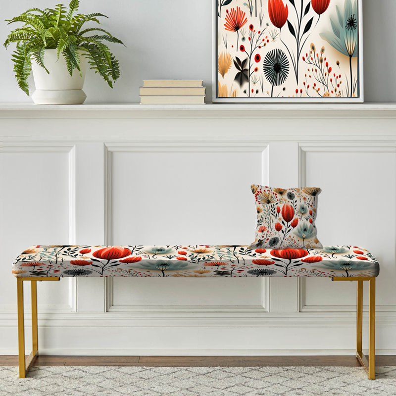 Banc rembourré or, Simplicity Nordic Red Floral Dreams