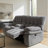Heya Manual Recliner Loveseat w Console, Pillow Tufted Dark Brown, 81 Inch-130982386