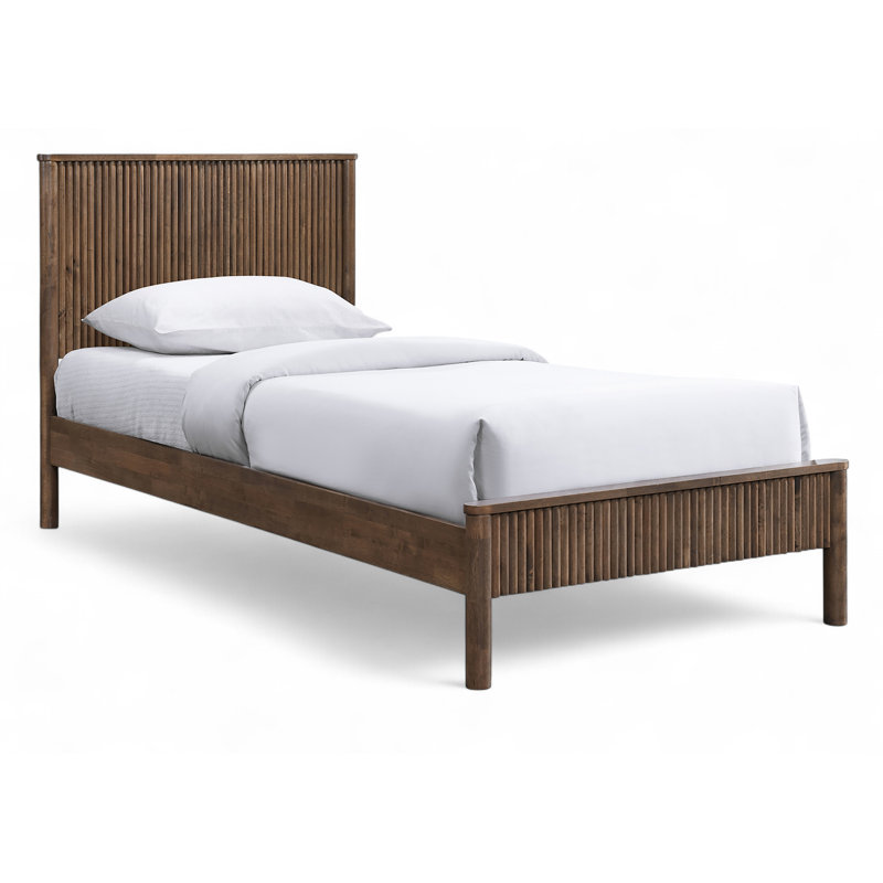 Amadi Solid Wood Bed, Twin, Walnut