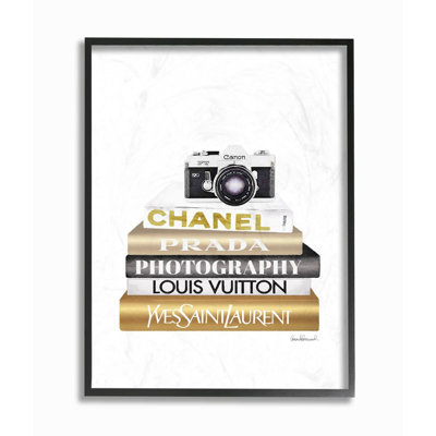 " Camera Gold Black Bookstack Glam Fashion " by Amanda Greenwood