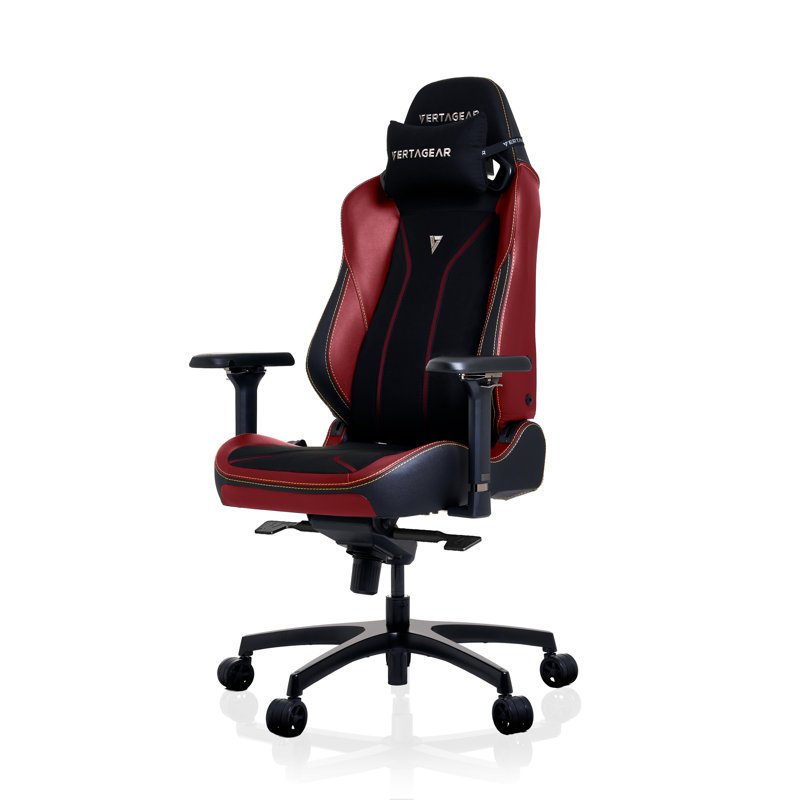 Vertagear Adjustable Reclining Ergonomic Faux Leather Swiveling PC & Racing Game Chair, Burgundy
