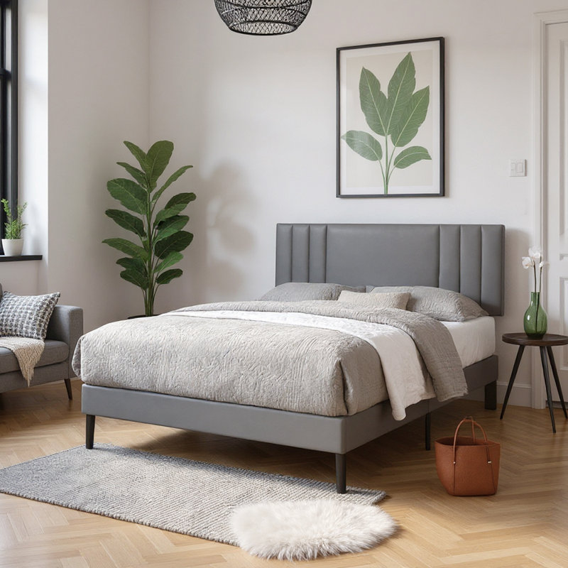 Upholstered Platform Bed, King
