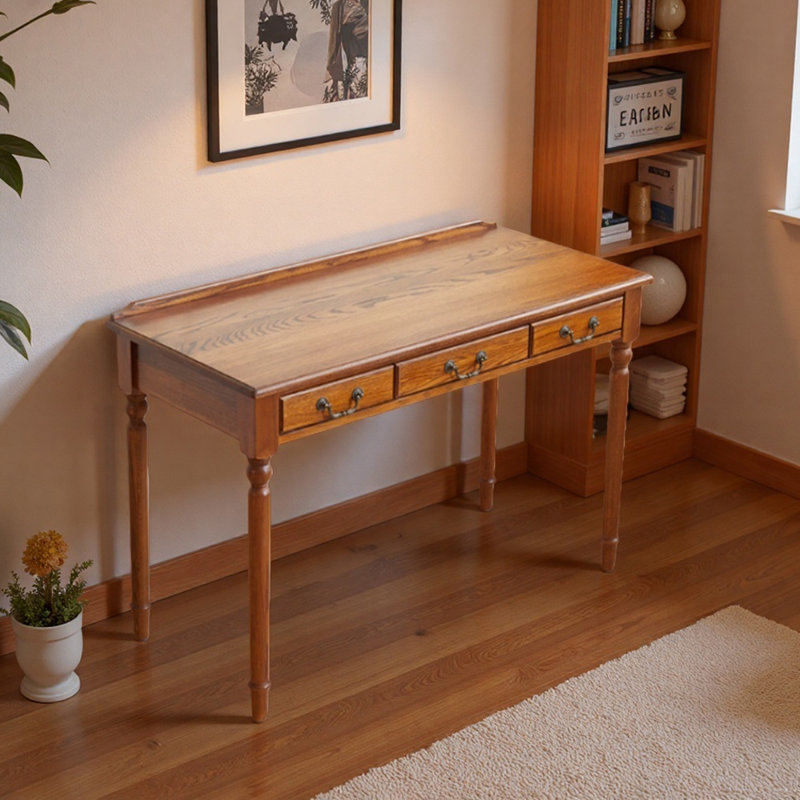 Durable Retro American-style Drawer Writing Desk, 30.7" H x 47.24" W x 21.65" D