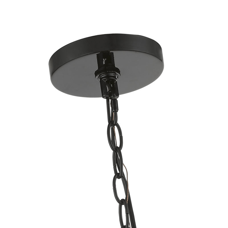 Lustre suspendu Dibesh, Noir brillant / laiton poli