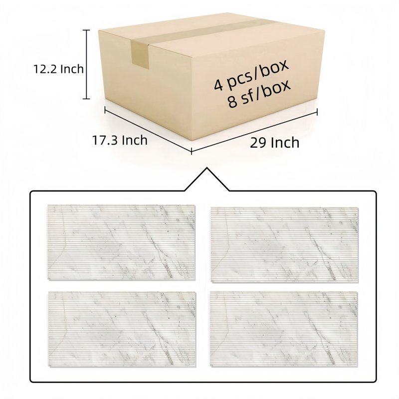 12*24 Marble,natural marble, for wall,OL textured finished, 3D fluted marble, natural stone, White/Natural