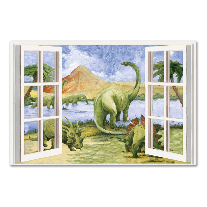 Art sur toile pour fenêtre dinosaure Mccasland, H 16 po x l 24 po x P 1,25 po