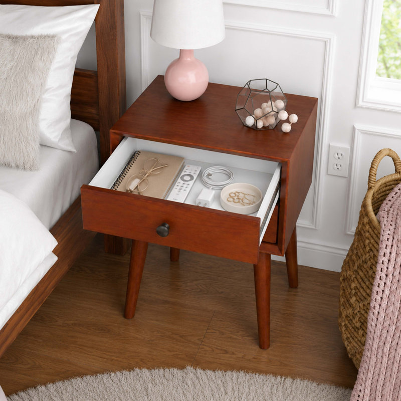 Table de chevet avec 2 tiroirs, petite table d'appoint avec rangement, Dérive en mer