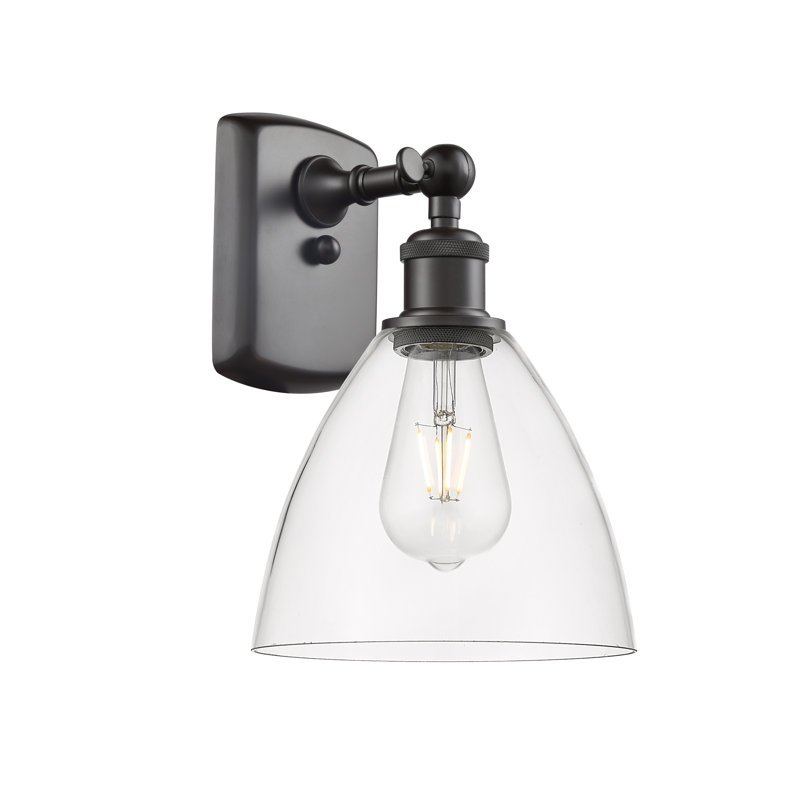 Shauna Armed Sconce, LED, Clear, Oil Rubbed Bronze