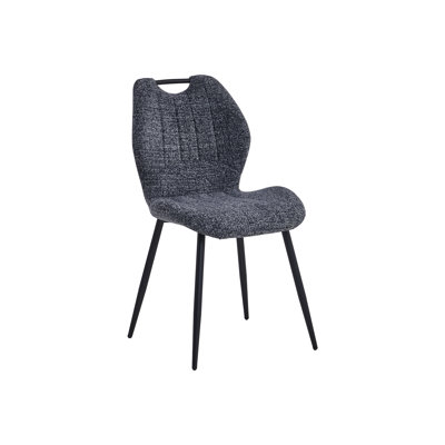 Valinda 47cm H Polyester Blend Upholstered Metal Full Back Side Chair in Grey