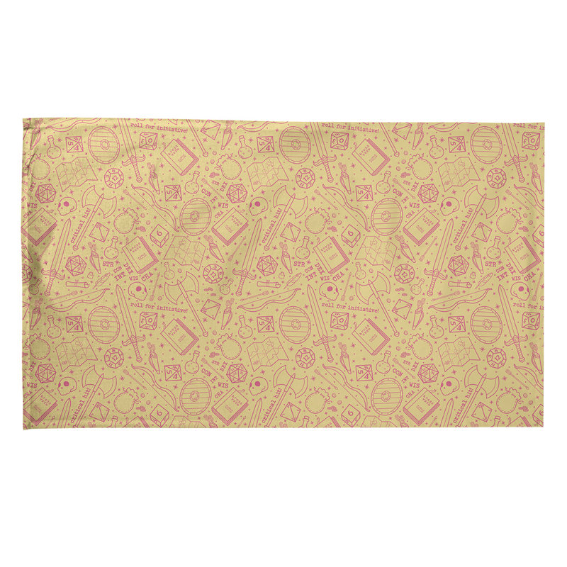 Serviette à thé à motif rpg Mcguigan, Sergé de coton, Jaune / Rose