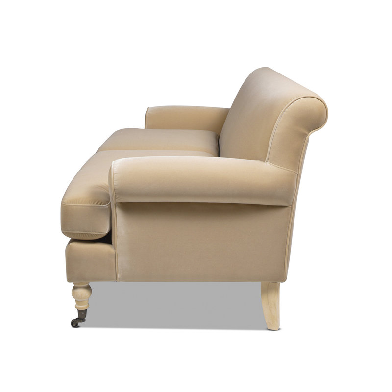 Harbor 88'' Velvet Sofa, Fawn Brown Velvet