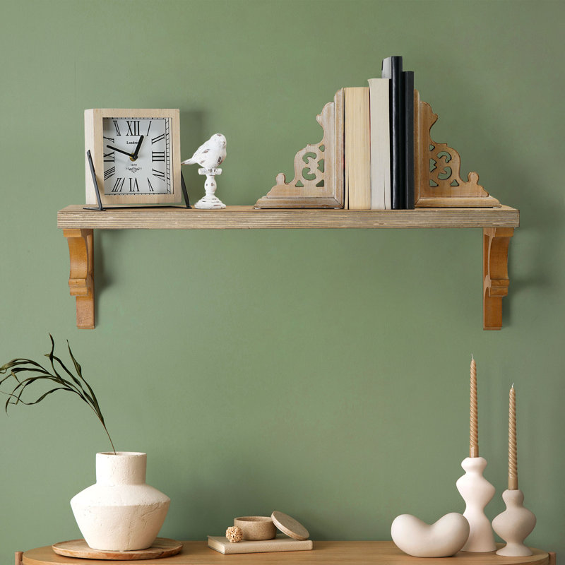Distressed White Carved Wood Renaissance Bookends Set