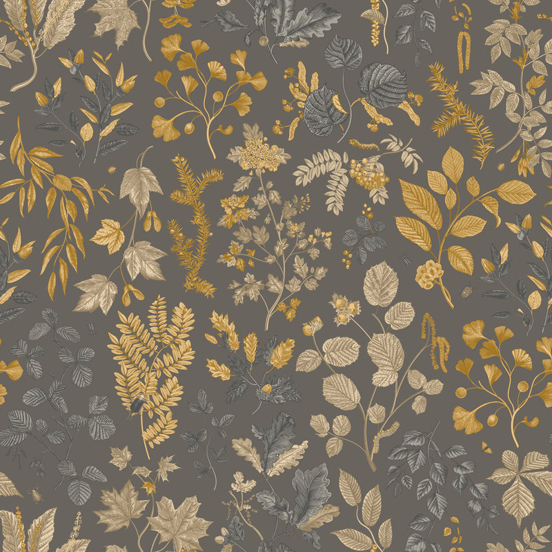 Botanical Leaves - Denim Mix, Black