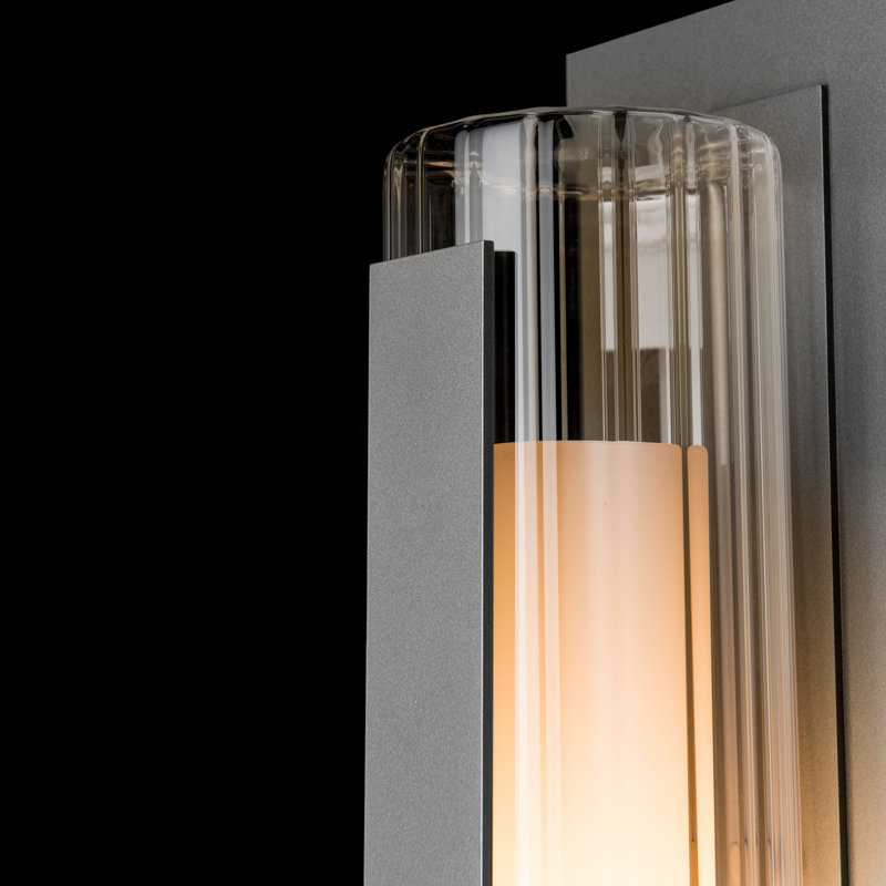Forged Vertical Bar 1 - Bulb Outdoor Flush Mount, Coastal Burnished Steel, Soft Amber, 18.8" H X 6.5" W X 5.7" D